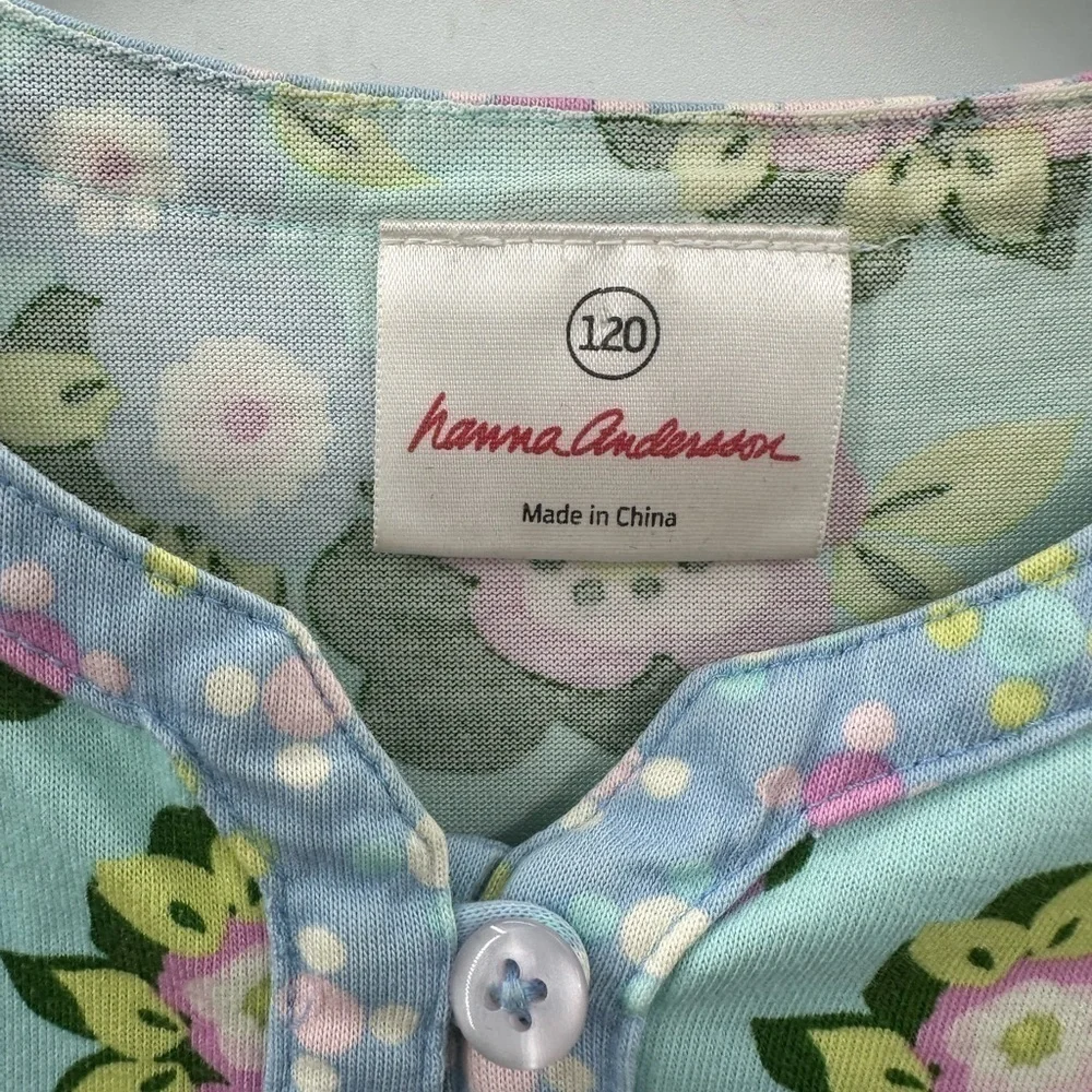 HANNA ANDERSSON Pastel floral girl's cotton cottagecore adorable cute dress 6-7